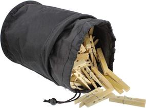 img 3 attached to 👕 7Penn Empty Clothespin Bag: Dust Resistant Outdoor Black Clothespin Holder Storage Bags with Clip Hanger