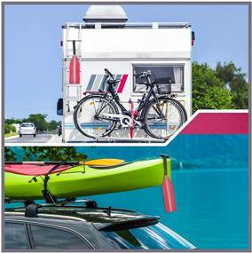 img 3 attached to 🚩 Frienda 2-Piece Safety Travel Flag for Kayak Canoe: Enhance Safety with Red Warning Flag & Webbing – Must-Have Kayak SUP Towing Canoes Truck Safety Accessories Kit