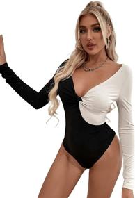 img 4 attached to SweatyRocks Womens Insert Bodysuit Jumpsuit Women's Clothing for Bodysuits