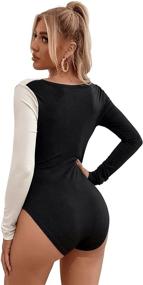 img 3 attached to SweatyRocks Womens Insert Bodysuit Jumpsuit Women's Clothing for Bodysuits