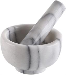 img 3 attached to 🔨 Premium Greenco 3.75" Marble Mortar and Pestle - White/Gray: Perfect for Grinding and Crushing