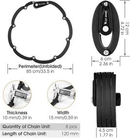 img 3 attached to 🔐 CYCLESPEED 4-Digit Anti-Theft Bike Foldable Lock: Level 6 Heavy Duty Bicycle Security Chain Lock with Bracket