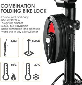 img 2 attached to 🔐 CYCLESPEED 4-Digit Anti-Theft Bike Foldable Lock: Level 6 Heavy Duty Bicycle Security Chain Lock with Bracket