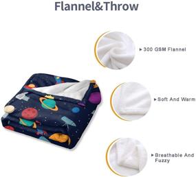 img 1 attached to 🌎 OHDS Planet Blanket for Kids and Adults - Cute Plush Throw Blanket, Extra Soft Fleece Flannel Ideal for All Seasons - Perfect Gift for Girls and Boys, 50x40 Inch