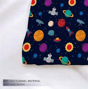 img 2 attached to 🌎 OHDS Planet Blanket for Kids and Adults - Cute Plush Throw Blanket, Extra Soft Fleece Flannel Ideal for All Seasons - Perfect Gift for Girls and Boys, 50x40 Inch