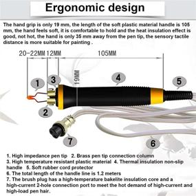 img 3 attached to 🔥 Профессиональный набор для пирографии с регулируемым дисплеем температуры, мощностью 60 Вт, включающий 23 сменных насадок и 6 деревянных блоков - идеальный выбор для начинающих и взрослых.