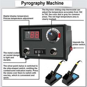 img 2 attached to 🔥 Профессиональный набор для пирографии с регулируемым дисплеем температуры, мощностью 60 Вт, включающий 23 сменных насадок и 6 деревянных блоков - идеальный выбор для начинающих и взрослых.