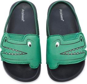 img 4 attached to 🦖 Ataiwee Toddlers Fastening Dinosaur Crocodile Boys' Shoes: Versatile Sandal Style for Active Kids