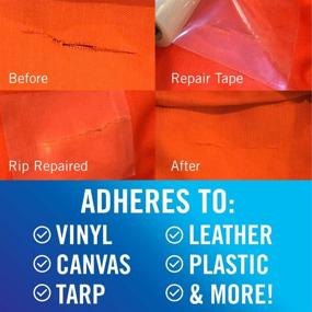 img 2 attached to 🛠️ Waterproof Fabric Repair Tape for Boat Covers, Canvas, RV Awning, Tents, Pontoons, Bimini Tops, Sailboat Dodger - 30 FT x 3
