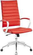 🪑 modway jive ribbed high back tall executive swivel office chair with arms in red: elevate your workspace comfortably logo