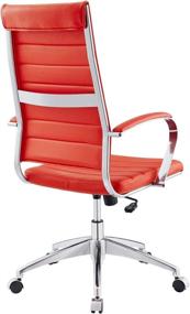 img 1 attached to 🪑 Modway Jive Ribbed High Back Tall Executive Swivel Office Chair with Arms in Red: Elevate Your Workspace Comfortably