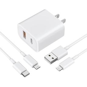 img 4 attached to 🔌 [Apple MFi Certified] Зарядное устройство Veetone с двумя портами USB C, поддерживающее технологию быстрой передачи питания мощностью 20 Вт + 2 кабеля Lightning длиной 6 футов, предоставляющие быструю зарядку для iPhone 13/12/11/XS/XR/X/iPad/AirPods.