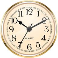 ⌚️ quartz clock fit-up/insert – 3-1/2 inch (90 mm) with gold arabic numeral logo