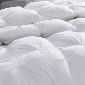 img 1 attached to 🛌 Premium Goose Down Comforter with Pinch Pleat Design - Oversize California King / Cal King, Luxurious White 108 x 98, 100% Egyptian Cotton