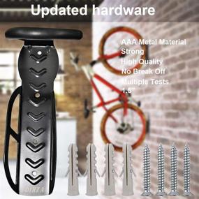 img 2 attached to 🚲 Dirza Bike Rack Garage Wall Mount Bike Hanger Bike Hooks Bike Storage Bicycle Vertical System for Garage Indoor Shed - Easy Installation & Detachment - Supports up to 65 lb with Screws, Black