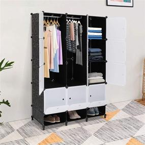 img 3 attached to 📦 VINGLI Cube Storage Organizer with Doors and Hanging Rods, Modular Plastic Closet Cabinet, DIY Plastic Book Shelf Unit, 12 Cubes