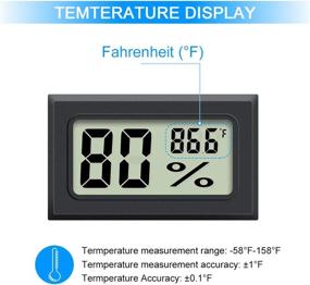 img 2 attached to AikTryee 4-Pack Mini Digital Thermometer Hygrometer: Precise Indoor Humidity & Temperature Monitoring Gauge 🌡️ with LCD Display Fahrenheit (℉) - Ideal for Humidors, Greenhouses, Gardens, Cellars, Closets, and Guitar Cases