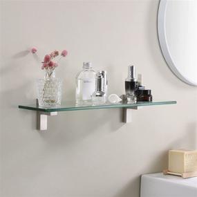 img 2 attached to 🛁 KES Bathroom Shelf, 19.6-Inch Tempered Glass Shelf (8mm Thick) Wall Mount, Brushed Nickel Finish - BGS3201-2