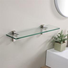 img 1 attached to 🛁 KES Bathroom Shelf, 19.6-Inch Tempered Glass Shelf (8mm Thick) Wall Mount, Brushed Nickel Finish - BGS3201-2