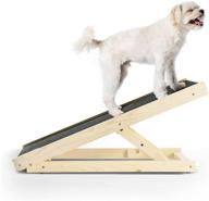 🐾 kerrogee adjustable pet ramp & foldable wooden steps for dogs & cats - paw traction mat - ideal for cars, high beds, couch - easy storage logo