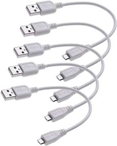 img 4 attached to 🔌 5-Pack 18CM USB 2.0 A to Micro B Sync & Charger Cable, BolAAzul Ultra Short 7-Inch White Micro USB Sync Charger Cord for Samsung, HTC, Motorola, Nokia, Android, Huawei, LG, Xiaomi