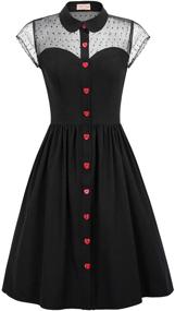 img 4 attached to 👗 Belle Poque Women's Vintage Swing Dresses with Polka Dots & Pockets: 1950s Inspired Elegance