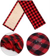 🎄 black and red buffalo plaid table runner - 14×108 inches | cotton burlap | ideal for christmas, holidays, birthdays, parties, and home decor logo