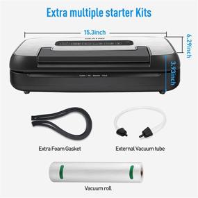 img 2 attached to 🌬️ SEATAO VH5156 Vacuum Sealer Machine - 80kPa, Automatic Air Sealing System for Food Saver with Roll Storage & Cutter, Dry/Moist Sealing Modes, Canister/Pulse Function, Handle Locked Design - Black/Silver