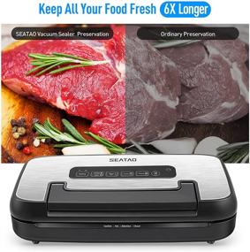 img 3 attached to 🌬️ SEATAO VH5156 Vacuum Sealer Machine - 80kPa, Automatic Air Sealing System for Food Saver with Roll Storage & Cutter, Dry/Moist Sealing Modes, Canister/Pulse Function, Handle Locked Design - Black/Silver