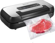 🌬️ seatao vh5156 vacuum sealer machine - 80kpa, automatic air sealing system for food saver with roll storage & cutter, dry/moist sealing modes, canister/pulse function, handle locked design - black/silver логотип