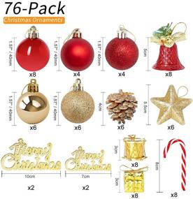 img 3 attached to 76-Pack Shatterproof Christmas Ball Ornaments - Assorted Red and Gold Decorations for Christmas Tree, Holidays, Weddings & Parties - Comes with Reusable Gift Package - FUNARTY