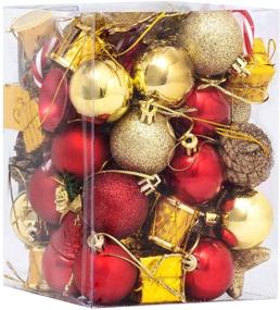 img 4 attached to 76-Pack Shatterproof Christmas Ball Ornaments - Assorted Red and Gold Decorations for Christmas Tree, Holidays, Weddings & Parties - Comes with Reusable Gift Package - FUNARTY