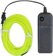 🔋 searik el wire fluorescent green lights 16.4ft/5m - portable glowing rope lights led strips with battery controller for christmas, parties, festival décor, diy crafts, car lighting & clothes décor логотип