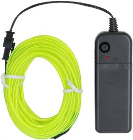 img 3 attached to 🔋 Searik EL Wire Fluorescent Green Lights 16.4ft/5m - Portable Glowing Rope Lights LED Strips with Battery Controller for Christmas, Parties, Festival Décor, DIY Crafts, Car Lighting & Clothes Décor