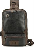 crossbody backpack shoulder vintage leather logo