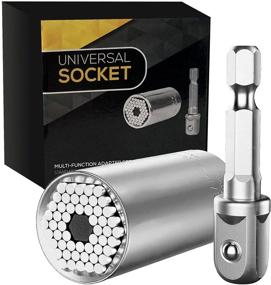 img 4 attached to 🛠️ Universal Socket Tools Sets: Top Father's Day Gift from Daughter Son & Wife, Cool Gadgets 7mm-19mm Power Drill Adapter Socket Wrench Set - Ideal Stocking Stuffers for Men
