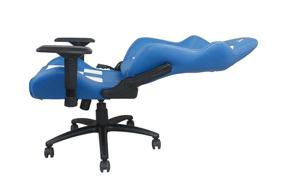 img 1 attached to RapidX Finish Line Checkered Flag Pattern Gaming and Lifestyle Chair - White on Blue