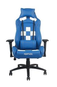 img 2 attached to RapidX Finish Line Checkered Flag Pattern Gaming and Lifestyle Chair - White on Blue