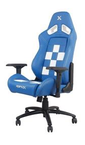 img 3 attached to RapidX Finish Line Checkered Flag Pattern Gaming and Lifestyle Chair - White on Blue