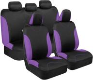 ultrasleek purple seat covers for women – complete set, universal fit for car auto truck van suv, front and rear bench seat covers by bdk logo