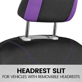 img 1 attached to UltraSleek Purple Seat Covers for Women – Complete Set, Universal Fit for Car Auto Truck Van SUV, Front and Rear Bench Seat Covers by BDK