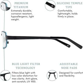 img 2 attached to 👓 Umizato Titanium Blue Light Blocking Computer Glasses - Dual Color Gaming Eyewear for Men Women: Matterhorn in Black Blue - Eye Protection, Improved Sleep, UV Blocker, Anti-Glare Filtering