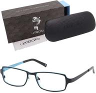 👓 umizato titanium blue light blocking computer glasses - dual color gaming eyewear for men women: matterhorn in black blue - eye protection, improved sleep, uv blocker, anti-glare filtering logo