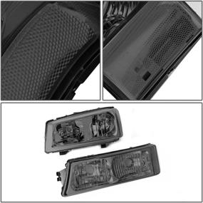 img 1 attached to 🔦 DNA Motoring Smoke Lens Headlights HL-OH-CS03-4P-SM-CL1 for 2003-2006 Chevy Silverado/Avalanche Models (without Factory Cladding)