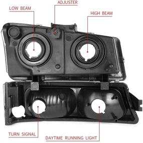 img 2 attached to 🔦 DNA Motoring Smoke Lens Headlights HL-OH-CS03-4P-SM-CL1 for 2003-2006 Chevy Silverado/Avalanche Models (without Factory Cladding)