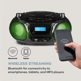 img 2 attached to AUNA Roadie Sing - CD Radio: Portable Karaoke Boombox with Bluetooth, USB, LED Lighting & Sing-A-Long Function in Black