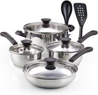 🍳 cook n home 10-piece silver stainless steel cookware set for enhanced seo logo