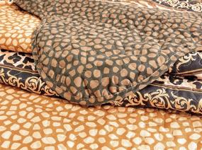 img 3 attached to 🐆 Masterplay Queen Size Oversize Quilt Set, Animal Print Bedspread Coverlet (Leopard Tiger Brown Black Stripe), 3-Piece Bed Cover