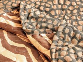 img 1 attached to 🐆 Masterplay Queen Size Oversize Quilt Set, Animal Print Bedspread Coverlet (Leopard Tiger Brown Black Stripe), 3-Piece Bed Cover