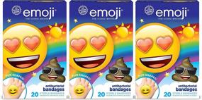 img 4 attached to 🩹 Emoji Shapes Kids Bandages, 20 CT, 3 Pack: Antibacterial Adhesive Bandages for Minor Cuts, Scrapes & Burns - Wearable Stickers - Perfect Stocking Stuffer or White Elephant Gift